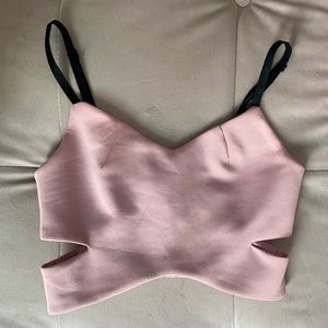 Topshop pink crop top